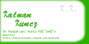 kalman kuncz business card